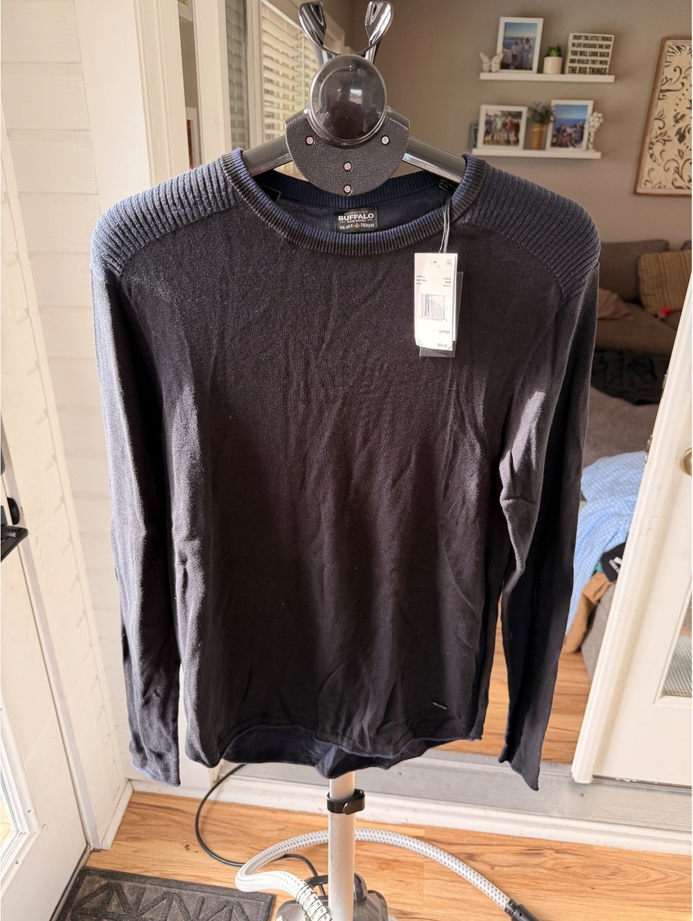 Buffalo David Bitton Men's Crewneck Sweater Small Black